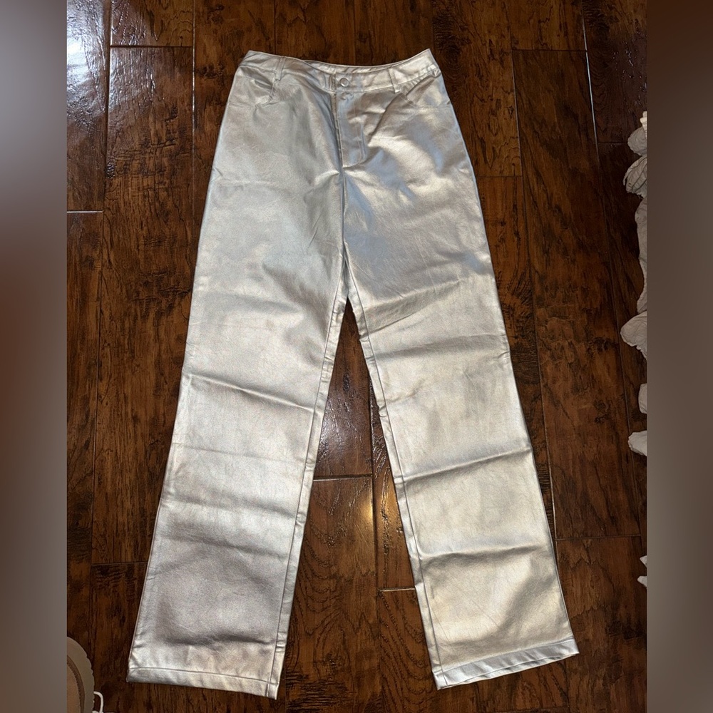 Silver Metallic Pants